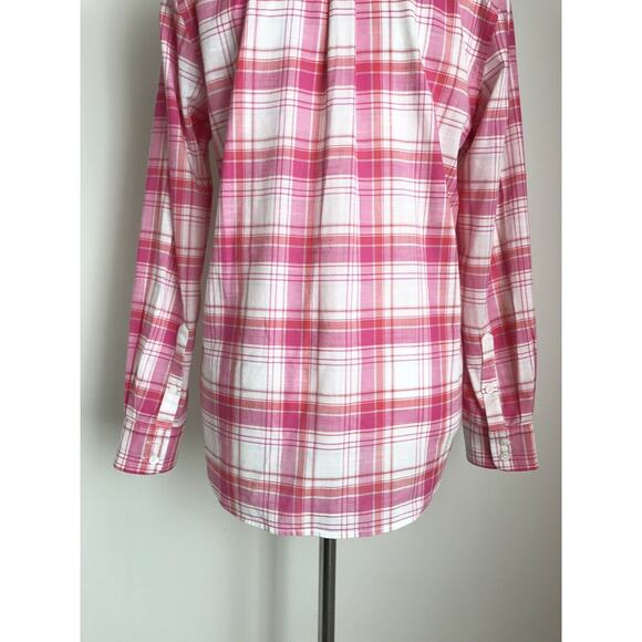 Vineyard Vines Relaxed Fit Plaid Shirt Button Up Blouse Whale Logo Womens Size 4 - Picture 8 of 10